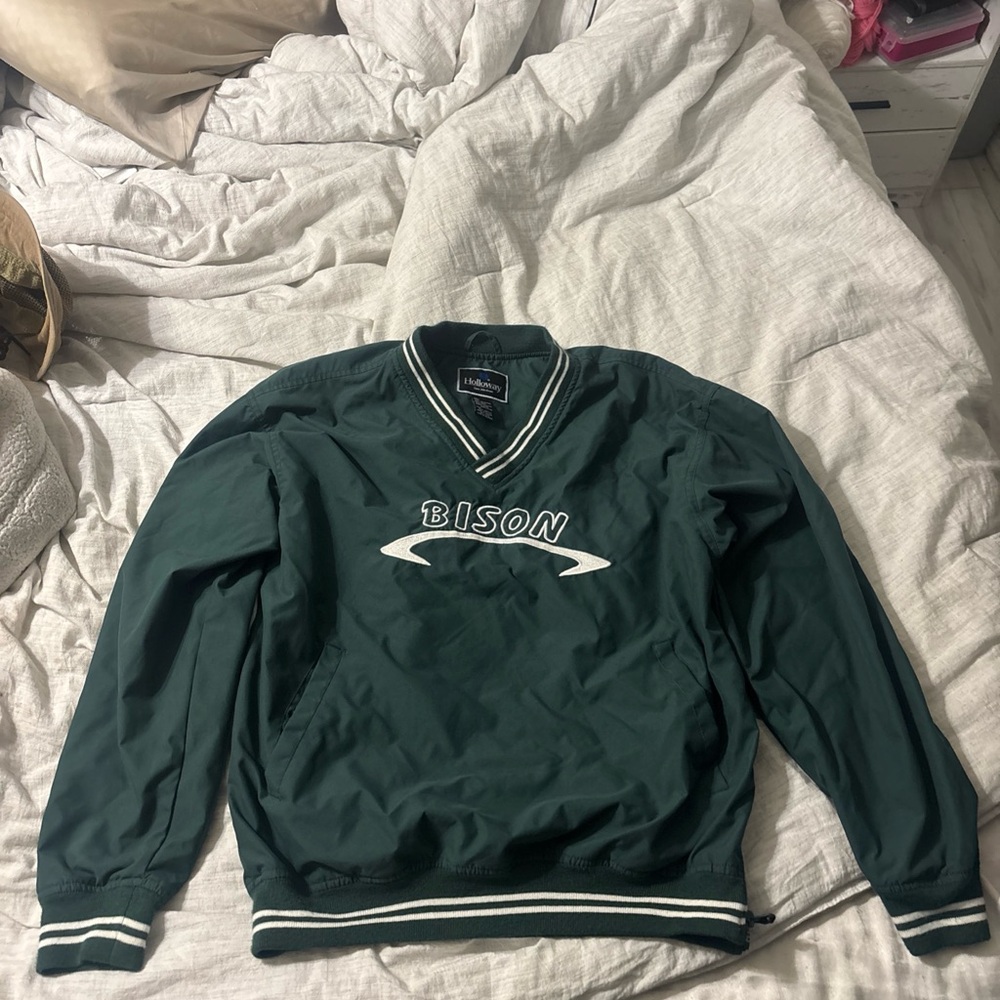 VTG North Dakota State University (NDSU) Bison VNeck Windbreaker Pullover Jacket